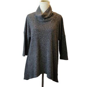 Sonoma Grey Turtleneck Sweater L Large Half Sleeves Loose Fit Tunic Style